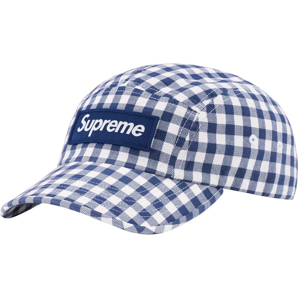 Supreme Gingham Camp Cap Hatt Blå | NO476CE