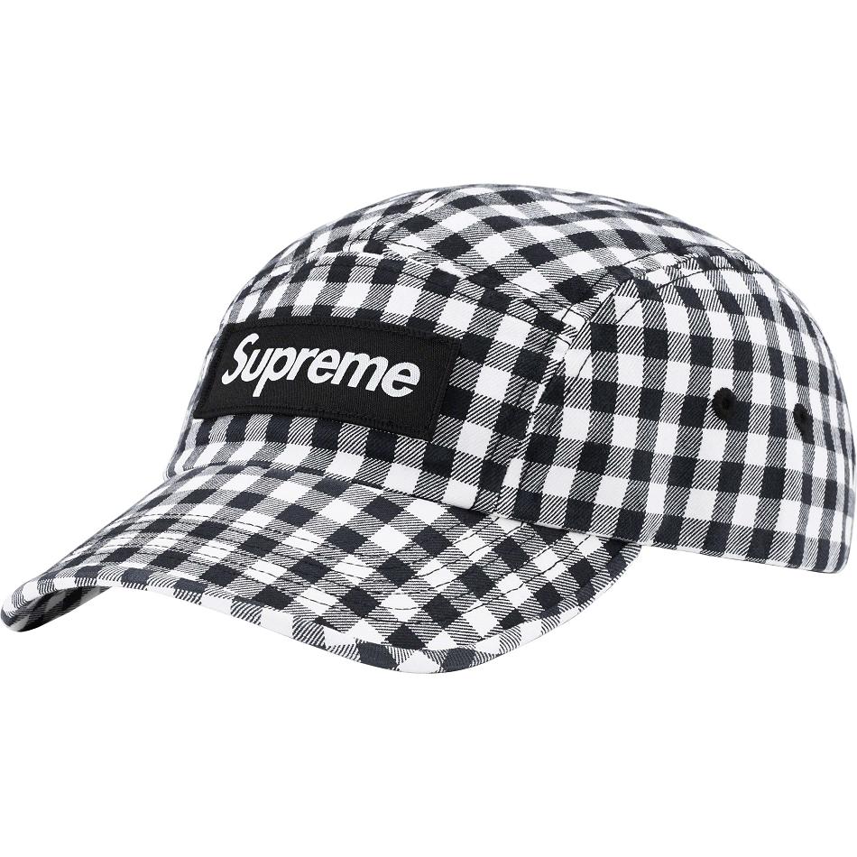 Supreme Gingham Camp Cap Hatt Svarte | NO475XF