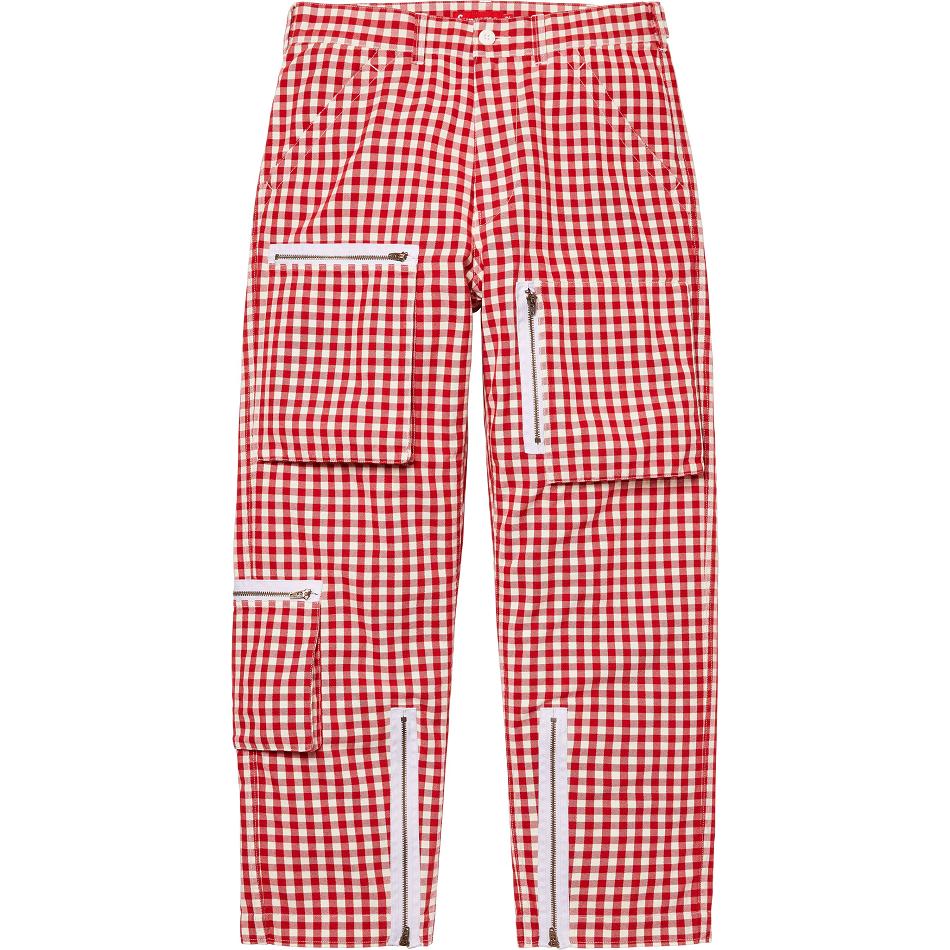 Supreme Gingham Flight Pant Bukse Rød | NO198RW