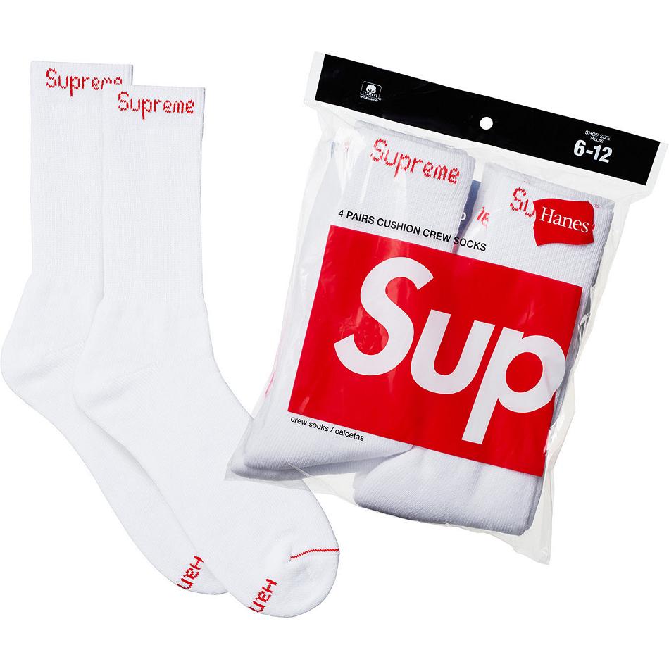 Supreme Hanes® Crew Socks (4 Pack) Sokker Hvite | NO487UT