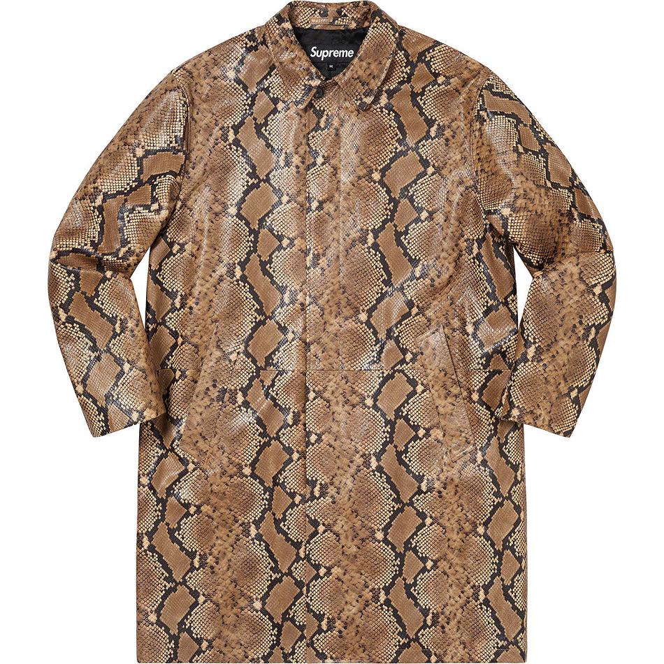 Supreme Lær Snake Trench Jakke Brune | NO139VD