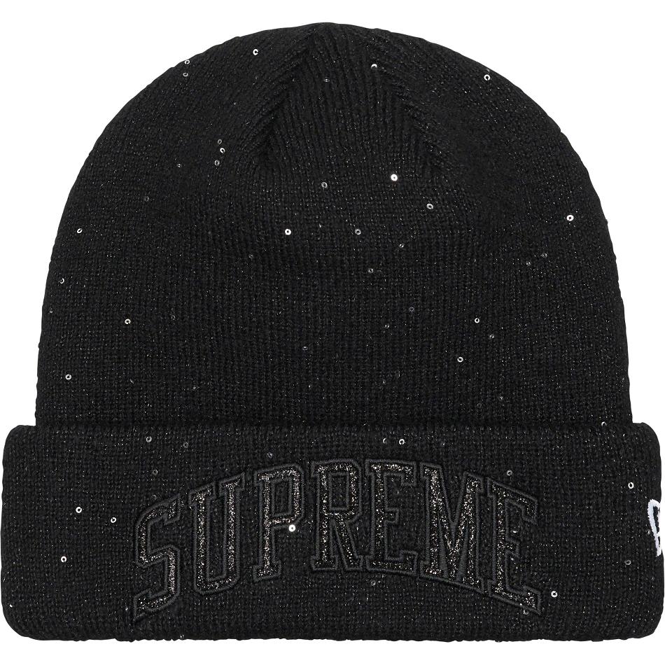 Supreme New Era® Metallic Arc Beanie Hatt Svarte | NO445JJ