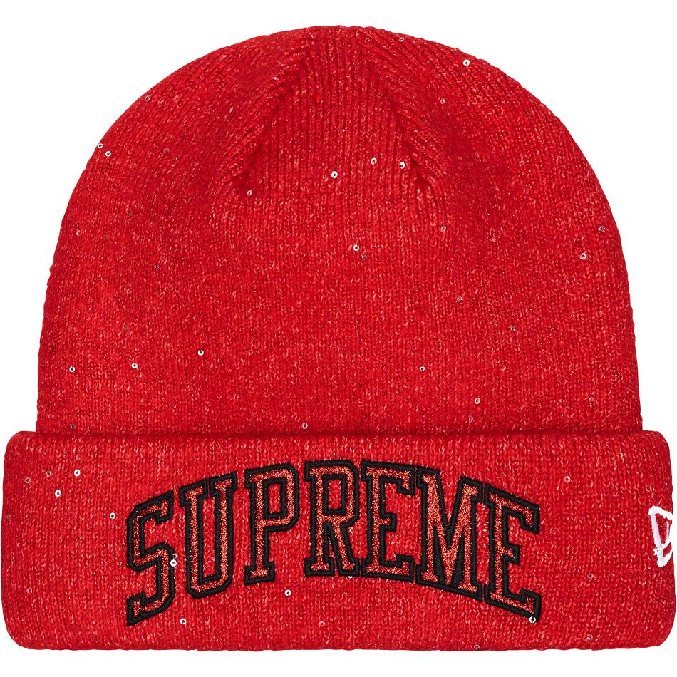 Supreme New Era® Metallic Arc Beanie Hatt Rød | NO447LH