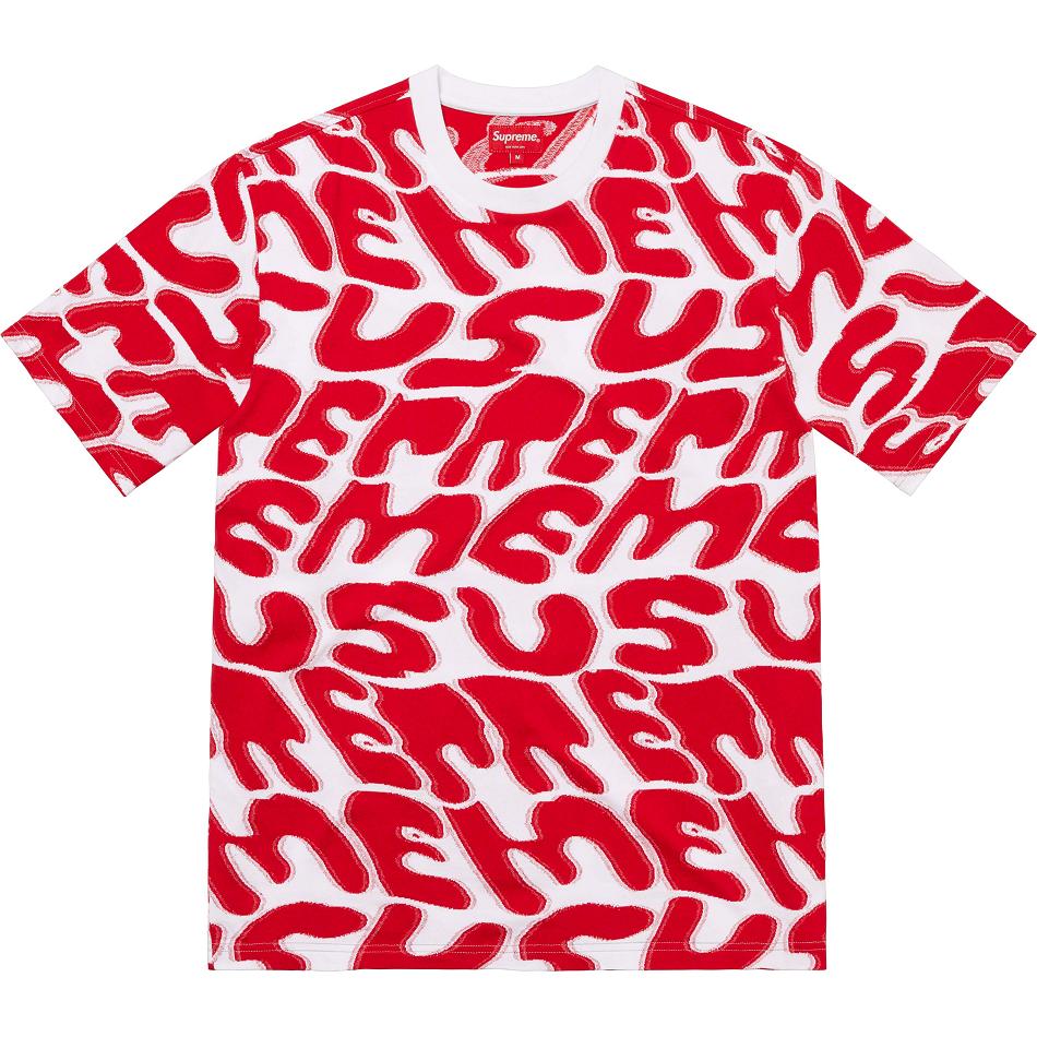 Supreme Stacked Intarsia S/S Top Gensere Hvite Rød | NO280IS