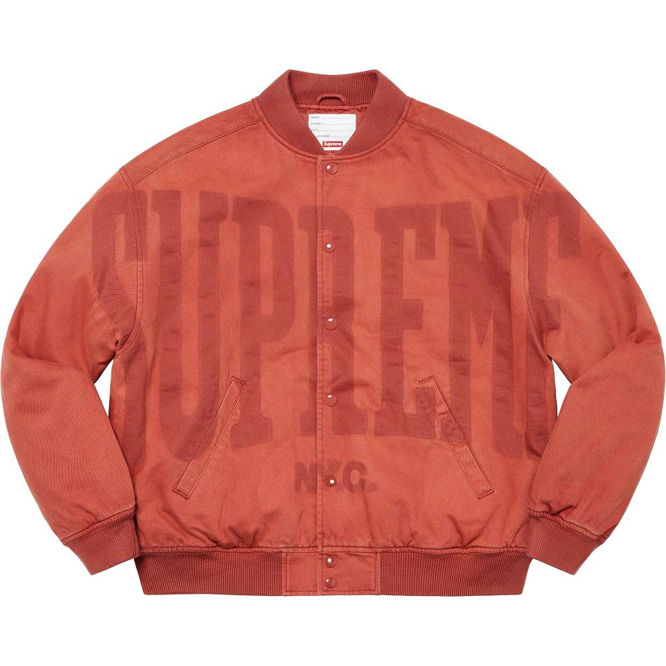 Supreme Washed Knockout Denim Varsity Jakke Rød | NO153AP