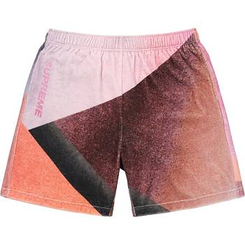 Supreme Geo Velour Shorts Rosa | NO227UT