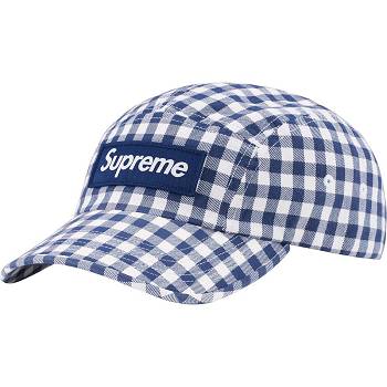 Supreme Gingham Camp Cap Hatt Blå | NO476CE