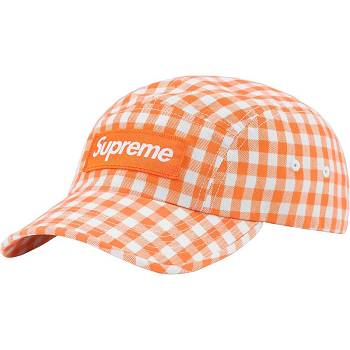 Supreme Gingham Camp Cap Hatt Oransje | NO473LH