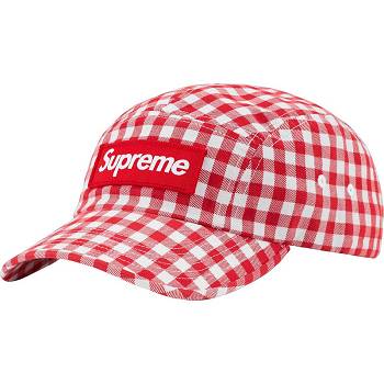 Supreme Gingham Camp Cap Hatt Rød | NO477VD