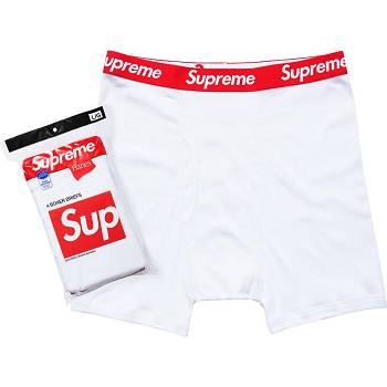 Supreme Hanes® Bokser Briefs (4 Pack) Undertøy Hvite | NO490PQ