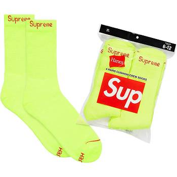 Supreme Hanes® Crew Socks (4 Pack) Sokker Grønn | NO488IS