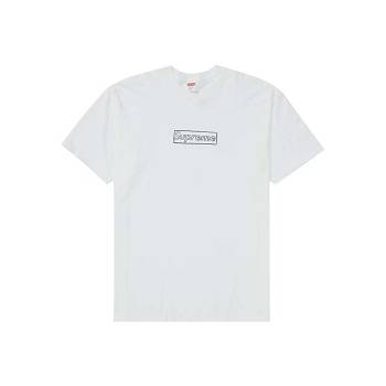 Supreme Kaws Chalk Logo T-skjorte Hvite | NO394KI