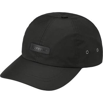 Supreme Lær Patch 6-Panel Hatt Svarte | NO470HK