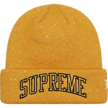 Supreme New Era® Metallic Arc Beanie Hatt Gull | NO444HK