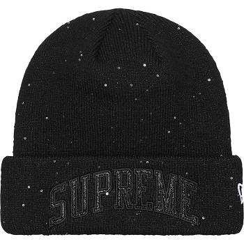 Supreme New Era® Metallic Arc Beanie Hatt Svarte | NO445JJ