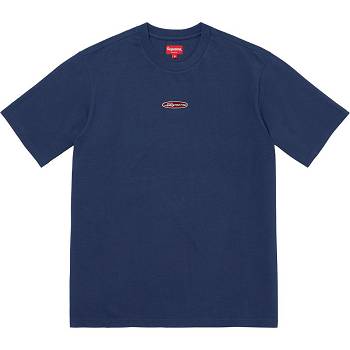 Supreme Oval Logo S/S Top Gensere Marineblå | NO253UT