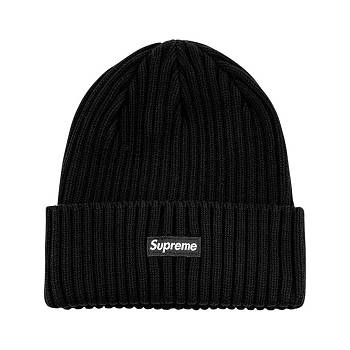 Supreme Overdyed Logo Beanie Hatt Svarte | NO483EX