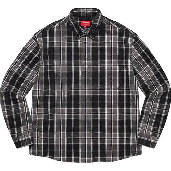 Supreme Pullover Plaid Flannel Skjorte Svarte | NO212KI