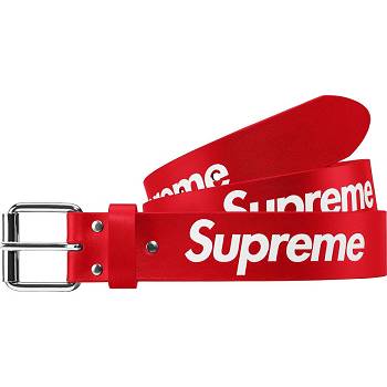 Supreme Repeat Lær Belt Belte Rød | NO428MA