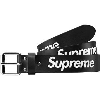 Supreme Repeat Lær Belt Belte Svarte | NO429QZ