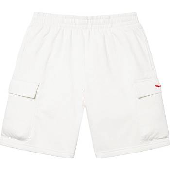 Supreme Small Box Baggy Cargo Sweat Shorts Hvite | NO223EX