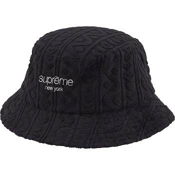 Supreme Terry Pattern Crusher Hatt Svarte | NO450CE