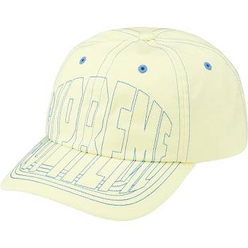 Supreme Visor Stitch 6-Panel Hatt Gul | NO463OR