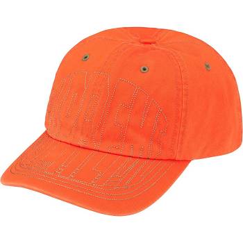 Supreme Visor Stitch 6-Panel Hatt Oransje | NO464PQ